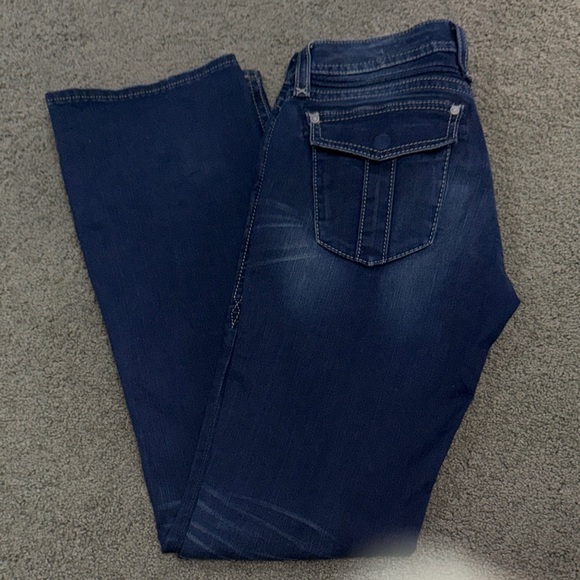 Rock Revival Dark Blue Straight Leg Jeans - Picture 1 of 6